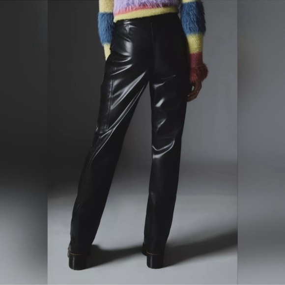UO Silence + Noise Urban Outfitters Women’s Sydney Faux Vegan Leather Pants NWT - Picture 4 of 10